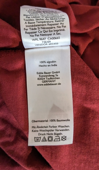 Eddie Bauer long sleeve pullover T-shirt top Legendwash Mens XL rust - Picture 6 of 8